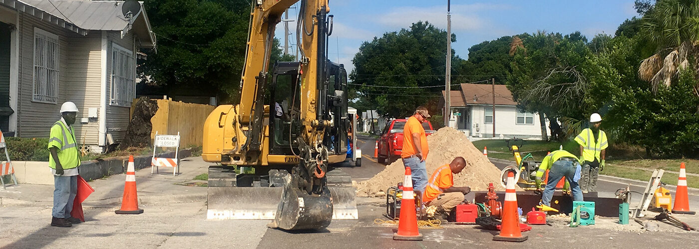 Construction site in the College Hill segment