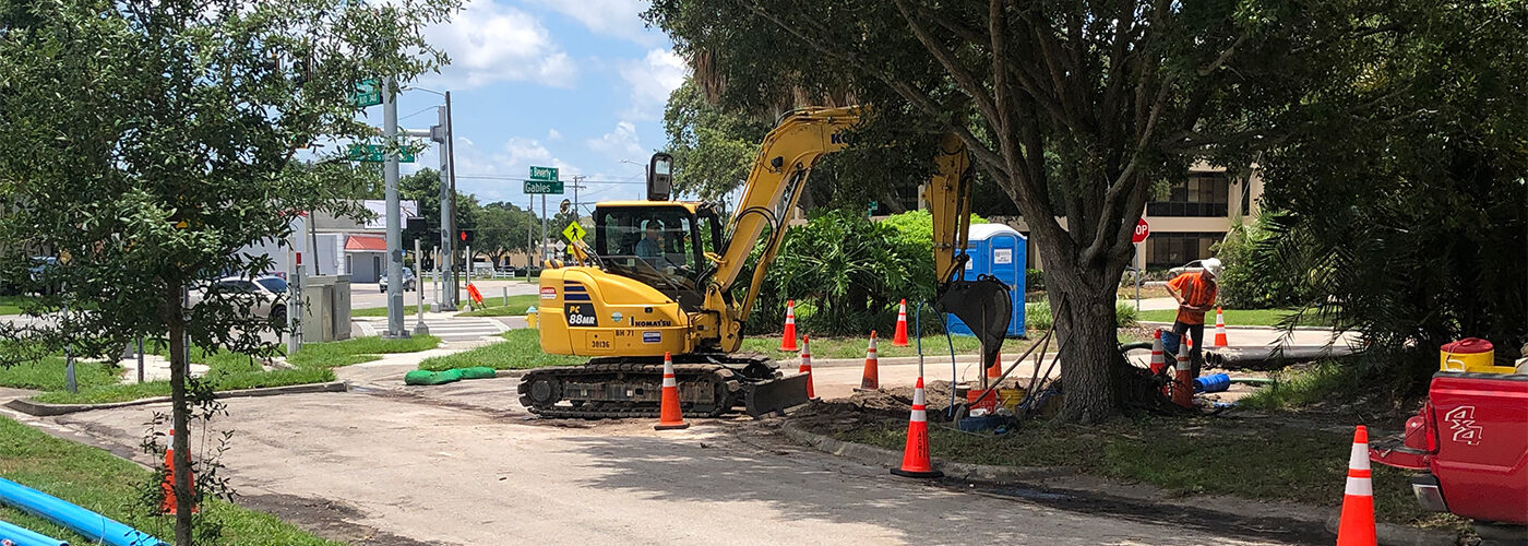 Construction site in College Hill segment